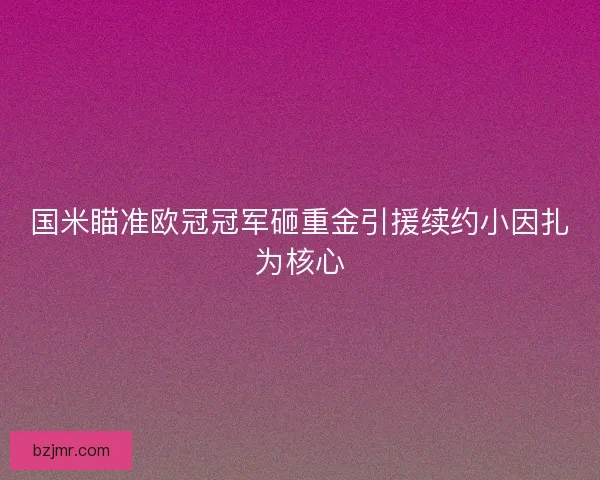 国米瞄准欧冠冠军砸重金引援续约小因扎为核心