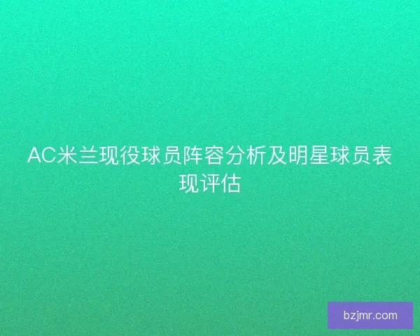 AC米兰现役球员阵容分析及明星球员表现评估