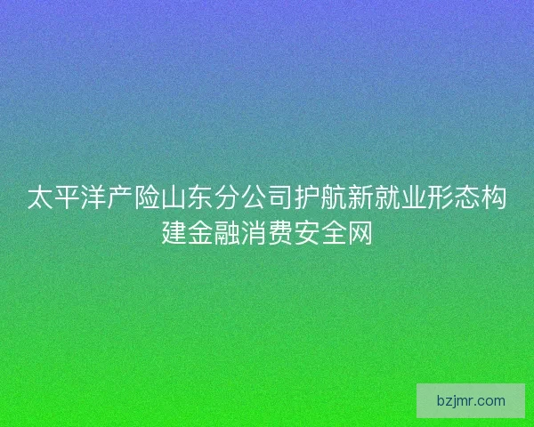 太平洋产险山东分公司护航新就业形态构建金融消费安全网